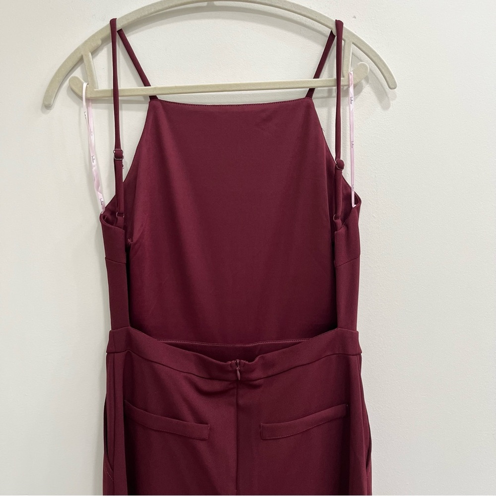 LULU’S Something To Behold Burgundy Jumpsuit Open Back Woman’s Size Medium NWT - Picture 5 of 15
